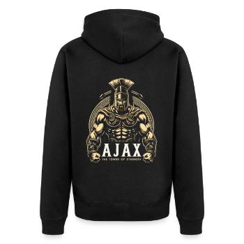 Trojanischer Krieg Krieger Antikes Griechenland Griechische Mythologie - Unisex Premium Bio Zip Hoodie - Schwarz - Hinten - Nico (187cm)
