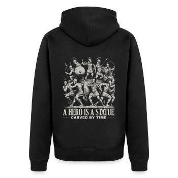 Trojanischer Krieg Krieger Antikes Griechenland Griechische Mythologie - Unisex Premium Bio Zip Hoodie - Schwarz - Hinten - Nico (187cm)