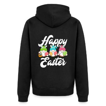 Frohe Ostern - Unisex Premium Bio Zip Hoodie - Schwarz - Hinten - Nico (187cm)