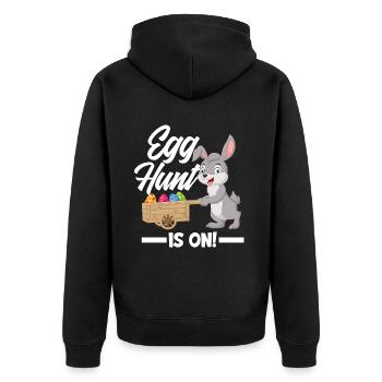 Ostereier Jagt Osterhase Ostern - Unisex Premium Bio Zip Hoodie - Schwarz - Hinten - Nico (187cm)