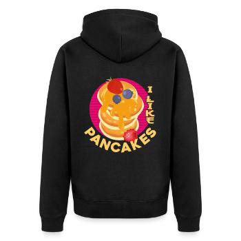 Amoureux des crêpes Les enfants J’aime les crêpes - Veste à capuche bio Premium Unisexe - noir - Dos - Nico (187cm)