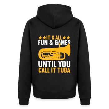 Euphonium Euphoniumspieler - Unisex Premium Bio Zip Hoodie - Schwarz - Hinten - Nico (187cm)