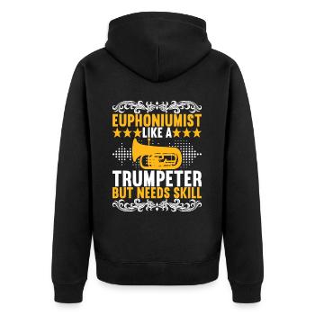 Euphonium Euphonium Player - Unisex Premium Organic Zip Hoodie - black - Back - Nico (187cm)