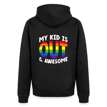 Gay Pride Fiers Parents Fils Gay - Veste à capuche bio Premium Unisexe - noir - Dos - Nico (187cm)
