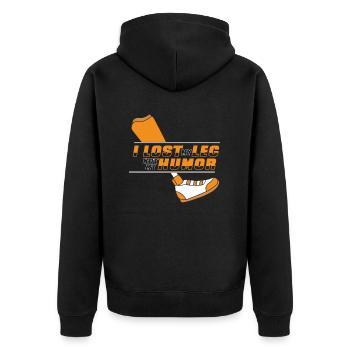 Verlor mein Bein, nicht meinen Humor Künstliche Beine Benutzer Bein - Unisex Premium Bio Zip Hoodie - Schwarz - Hinten - Nico (187cm)
