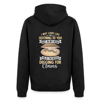 Moules Fruits de mer - Veste à capuche bio Premium Unisexe - noir - Dos - Nico (187cm)