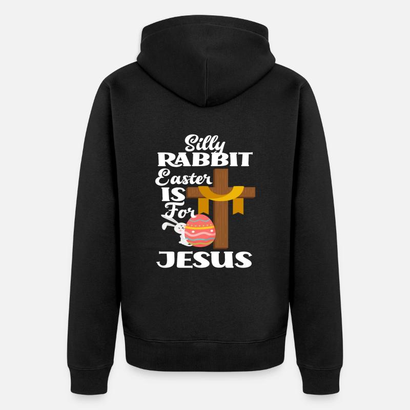 Pâques Jésus - Veste à capuche bio Premium Unisexe - noir