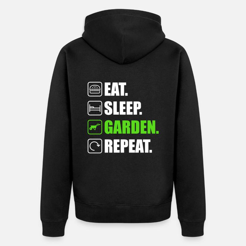 Manger Dormir Jardin - Veste à capuche bio Premium Unisexe - noir