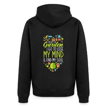 Garten Seele Hobby Gärtner - Unisex Premium Bio Zip Hoodie - Schwarz - Hinten - Nico (187cm)