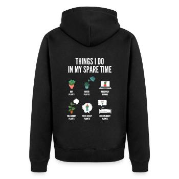 Garten Freizeit Hobby Pflanzen - Unisex Premium Bio Zip Hoodie - Schwarz - Hinten - Nico (187cm)