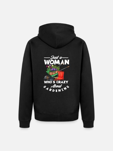 Garten Frau Gärtnerin - Unisex Premium Bio Zip Hoodie - Schwarz