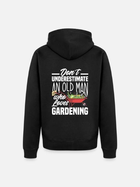 Garden Old Man - Unisex Premium Organic Zip Hoodie - black