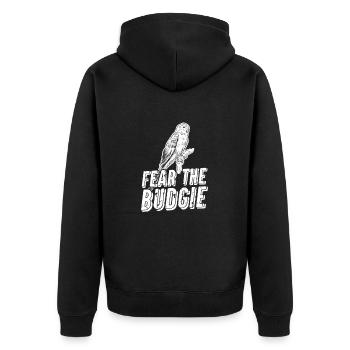 Perruche oiseau animal de compagnie perruche cadeau - Veste à capuche bio Premium Unisexe - noir - Dos - Nico (187cm)