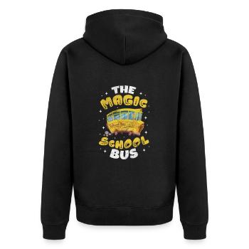 Busfahrer - Unisex Premium Bio Zip Hoodie - Schwarz - Hinten - Nico (187cm)