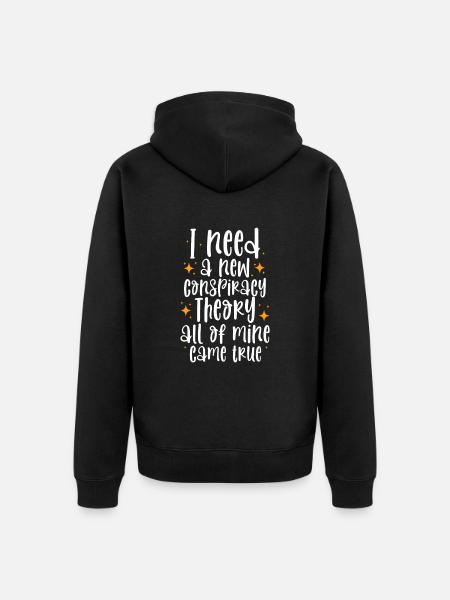 Verschwörung Verschwörungstheorie Geschenk - Unisex Premium Bio Zip Hoodie - Schwarz