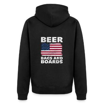 Cornhole - Unisex Premium Organic Zip Hoodie - black - Back - Nico (187cm)