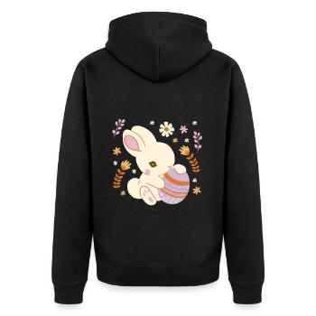Easter Easter Eggs Easter Bunny Egg Child Baby - Unisex Premium Organic Zip Hoodie - black - Back - Nico (187cm)
