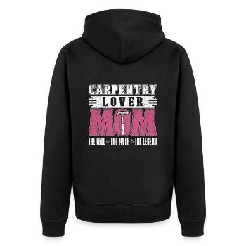 Carpentry Lover Mom The Idol The Woodworking Lover - Unisex Premium Bio Zip Hoodie - Schwarz - Hinten - Nico (187cm)