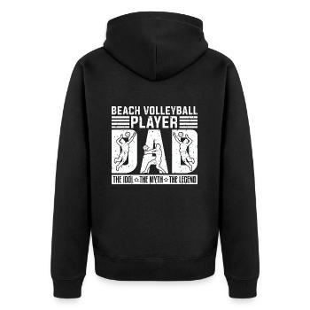 Joueur de beach-volley Papa L’entraîneur de volley-ball - Veste à capuche bio Premium Unisexe - noir - Dos - Nico (187cm)
