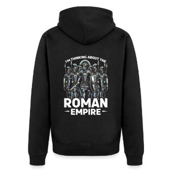 Roman Legionnaires Ancient Rome Roman Empire - Unisex Premium Organic Zip Hoodie - black - Back - Nico (187cm)