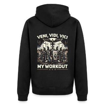 Roman Legionnaires Ancient Rome Roman Empire - Unisex Premium Organic Zip Hoodie - black - Back - Nico (187cm)