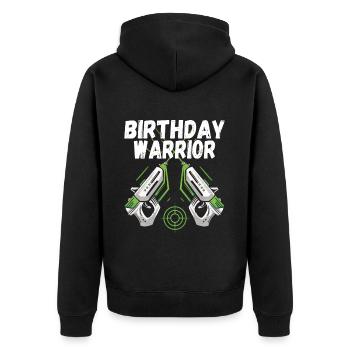 Laser Tag Birthday Laser Tag Player - Unisex Premium Organic Zip Hoodie - black - Back - Nico (187cm)