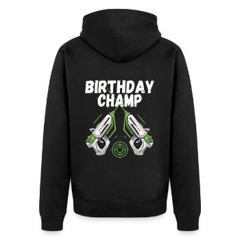 Laser Tag Birthday Laser Tag Player - Unisex Premium Organic Zip Hoodie - black - Back - Nico (187cm)
