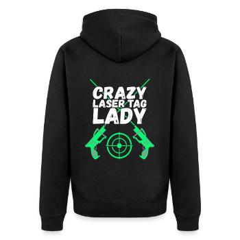 Laser Tag Birthday Laser Tag Player - Unisex Premium Organic Zip Hoodie - black - Back - Nico (187cm)