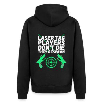 Laser Tag Birthday Laser Tag Player - Unisex Premium Organic Zip Hoodie - black - Back - Nico (187cm)