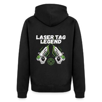 Laser Tag Birthday Laser Tag Player - Unisex Premium Organic Zip Hoodie - black - Back - Nico (187cm)