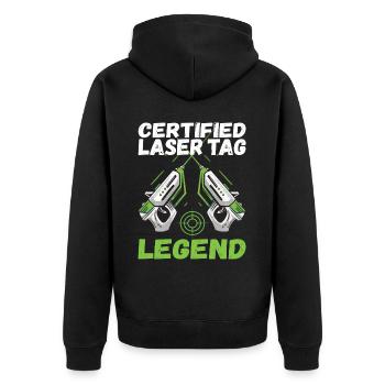 Laser Tag Birthday Laser Tag Player - Unisex Premium Organic Zip Hoodie - black - Back - Nico (187cm)