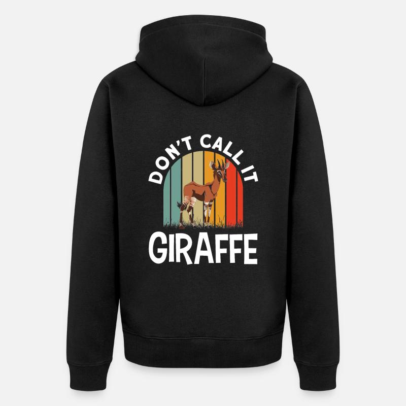 Funny zookeeper okapi lover - Unisex Premium Organic Zip Hoodie - black