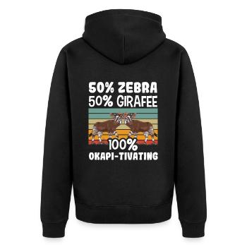 Lustiger Tierpfleger Okapi-liebhaber - Unisex Premium Bio Zip Hoodie - Schwarz - Hinten - Nico (187cm)
