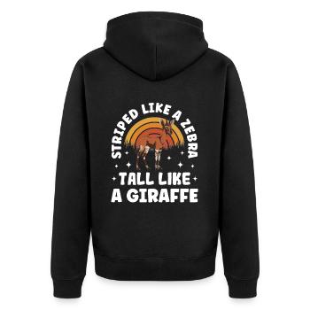 Lustiger Tierpfleger Okapi-liebhaber - Unisex Premium Bio Zip Hoodie - Schwarz - Hinten - Nico (187cm)