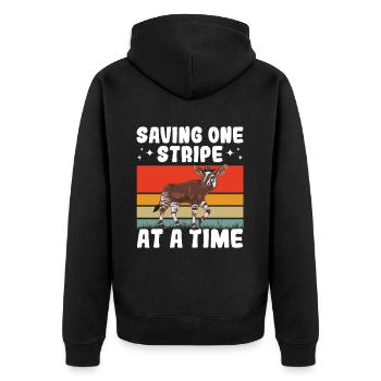 Lustiger Tierpfleger Okapi-liebhaber - Unisex Premium Bio Zip Hoodie - Schwarz - Hinten - Nico (187cm)