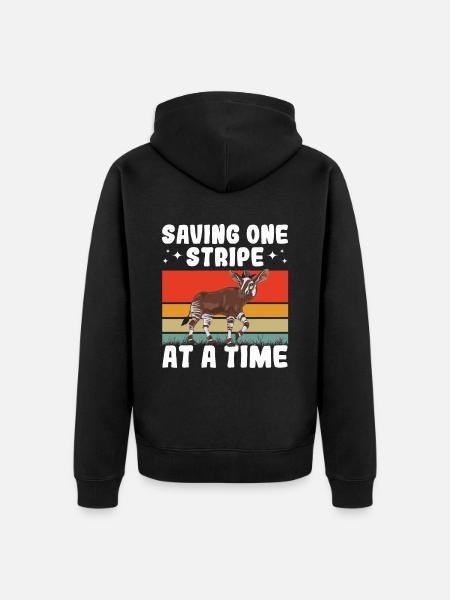 Funny zookeeper okapi lover - Unisex Premium Organic Zip Hoodie - black