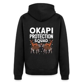Lustiger Tierpfleger Okapi-liebhaber - Unisex Premium Bio Zip Hoodie - Schwarz - Hinten - Nico (187cm)