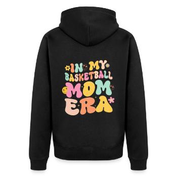 Basketball Mom Basketball Mama Süße Mutter - Unisex Premium Bio Zip Hoodie - Schwarz - Hinten - Nico (187cm)
