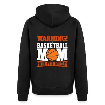 Basketball Mom Basketball Mama Süße Mutter - Unisex Premium Bio Zip Hoodie - Schwarz - Hinten - Nico (187cm)