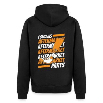 Enthält Aftermarket-Teile: Prothese, Fuß, Bein - Unisex Premium Bio Zip Hoodie - Schwarz - Hinten - Nico (187cm)