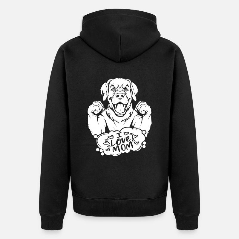Bouvier bernois J’aime maman - Veste à capuche bio Premium Unisexe - noir
