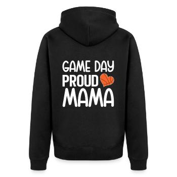 Basketball Mom Basketball Mama Süße Mutter - Unisex Premium Bio Zip Hoodie - Schwarz - Hinten - Nico (187cm)