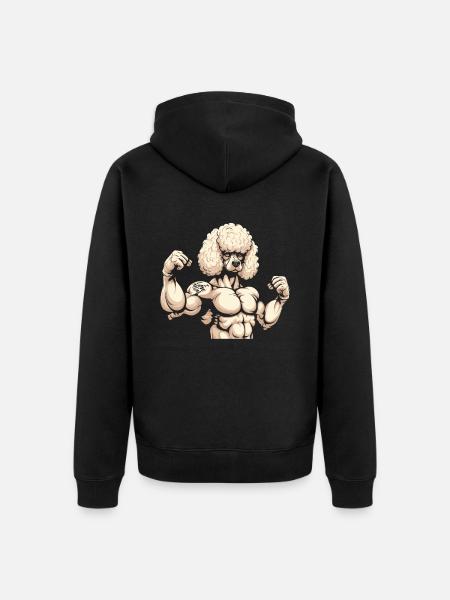 Poodle I Love Mom - Unisex Premium Organic Zip Hoodie - black
