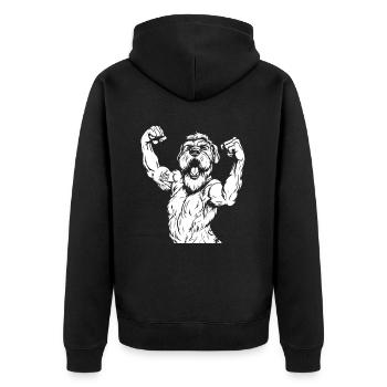 Wheaten Terrier J’aime Maman - Veste à capuche bio Premium Unisexe - noir - Dos - Nico (187cm)