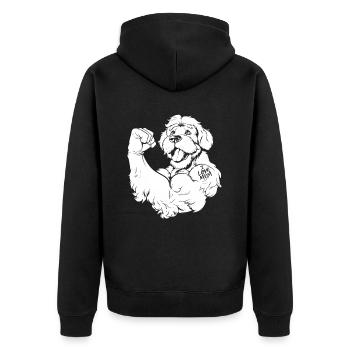 Golden Doodle I Love Mom - Unisex Premium Organic Zip Hoodie - black - Back - Nico (187cm)