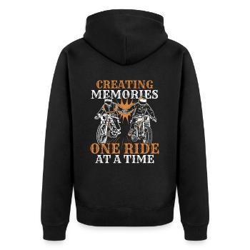 Motorrad Biker Motorbike Motorcycle Dad - Unisex Premium Bio Zip Hoodie - Schwarz - Hinten - Nico (187cm)