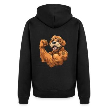 Golden Doodle I Love Mom - Unisex Premium Organic Zip Hoodie - black - Back - Nico (187cm)