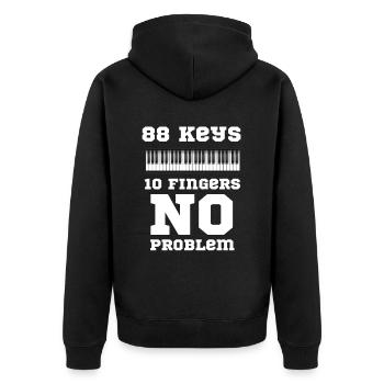 88 Tasten 10 Finger Kein Problem Keyboarder - Unisex Premium Bio Zip Hoodie - Schwarz - Hinten - Nico (187cm)
