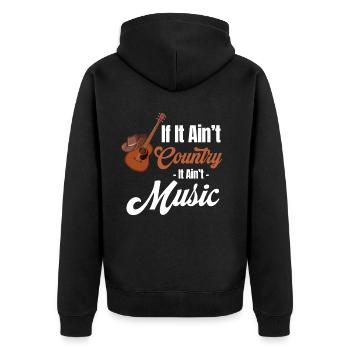 Wenn Es Nicht Country Ist, Ist Es Keine Musik, - Unisex Premium Bio Zip Hoodie - Schwarz - Hinten - Nico (187cm)