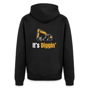 C’est l’heure de Diggin : conducteur d’excavatrice, conducteur d’excavatrice, - Veste à capuche bio Premium Unisexe - noir - Dos - Nico (187cm)